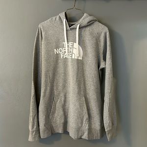 North Face, women’s XL, great condition, hooded sweatshirt, gray